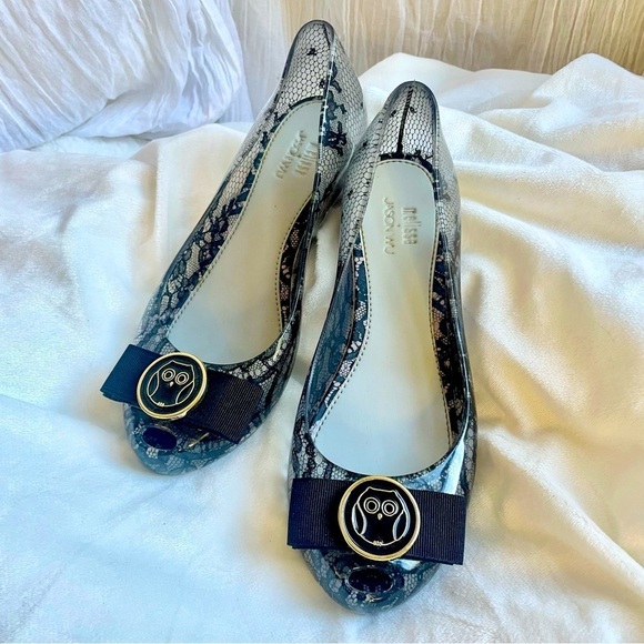 79%OFF❣️Melissa & Jason Wu Ultragirl Black Lace Jelly Flats, 6 - Picture 2 of 7